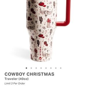 HydroJug Cowboy Christmas Traveler Mug - Red and White